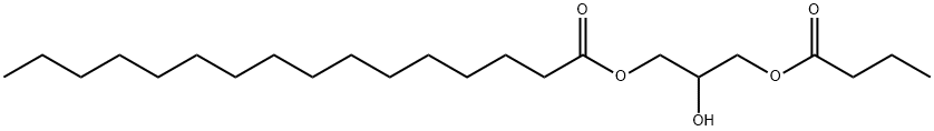 Hexadecanoic acid, 2-hydroxy-3-(1-oxobutoxy)propyl ester Struktur