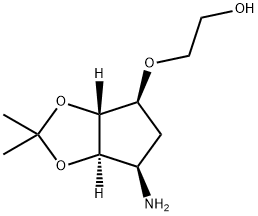 Ethanol, 2-[[(3aR,4S,6R,6aR)-6-aminotetrahydro-2,2-dimethyl-4H-cyclopenta-1,3-dioxol-4-yl]oxy]- Struktur