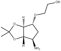 Ethanol, 2-[[(3aS,4R,6R,6aS)-6-aminotetrahydro-2,2-dimethyl-4H-cyclopenta-1,3-dioxol-4-yl]oxy]- Struktur