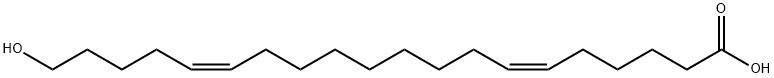 6,15-Eicosadienoic acid, 20-hydroxy-, (6Z,15Z)- Struktur