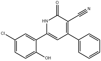 3-Pyridinecarbonitrile, 6-(5-chloro-2-hydroxyphenyl)-1,2-dihydro-2-oxo-4-phenyl-, 254902-10-8, 結(jié)構(gòu)式