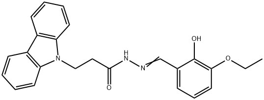 (E)-3-(9H-carbazol-9-yl)-N-(3-ethoxy-2-hydroxybenzylidene)propanehydrazide Struktur