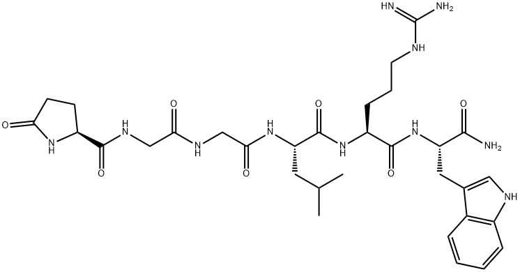 Pyr-Gly-Gly-Leu-Arg-Trp-NH2 Struktur