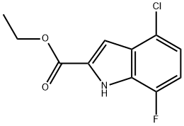 1H-Indole-2-carboxylic acid, 4-chloro-7-fluoro-, ethyl ester Struktur