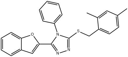 4H-1,2,4-Triazole,3-(2-benzofuranyl)-5-[[(2,4-dimethylphenyl)methyl]thio]-4-phenyl-(9CI) Struktur