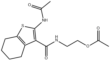 2-(2-acetamido-4,5,6,7-tetrahydrobenzo[b]thiophene-3-carboxamido)ethyl acetate Struktur