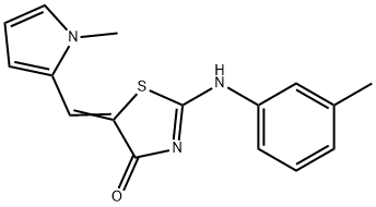 4(5H)-Thiazolone,2-[(3-methylphenyl)amino]-5-[(1-methyl-1H-pyrrol-2-yl)methylene]-(9CI) Struktur