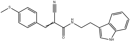 2-Propenamide,2-cyano-N-[2-(1H-indol-3-yl)ethyl]-3-[4-(methylthio)phenyl]-(9CI) Struktur