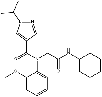 1H-Pyrazole-4-carboxamide,N-[2-(cyclohexylamino)-2-oxoethyl]-N-(2-methoxyphenyl)-1-(1-methylethyl)-(9CI) Struktur