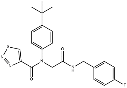 1,2,3-Thiadiazole-4-carboxamide,N-[4-(1,1-dimethylethyl)phenyl]-N-[2-[[(4-fluorophenyl)methyl]amino]-2-oxoethyl]-(9CI) Struktur