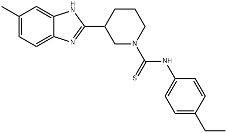 1-Piperidinecarbothioamide,N-(4-ethylphenyl)-3-(5-methyl-1H-benzimidazol-2-yl)-(9CI) Struktur