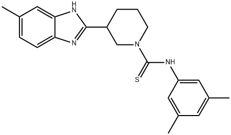 1-Piperidinecarbothioamide,N-(3,5-dimethylphenyl)-3-(5-methyl-1H-benzimidazol-2-yl)-(9CI) Struktur