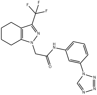 1H-Indazole-1-acetamide,4,5,6,7-tetrahydro-N-[3-(1H-tetrazol-1-yl)phenyl]-3-(trifluoromethyl)-(9CI) Struktur