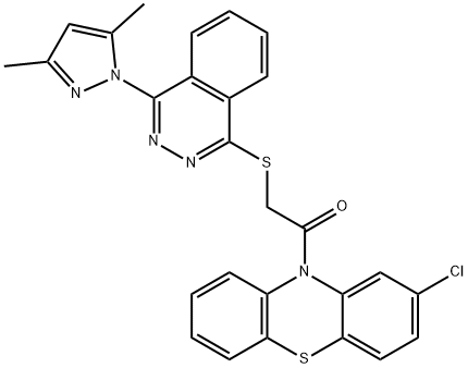 10H-Phenothiazine,2-chloro-10-[[[4-(3,5-dimethyl-1H-pyrazol-1-yl)-1-phthalazinyl]thio]acetyl]-(9CI) Struktur