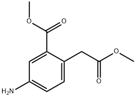 Benzeneacetic acid, 4-amino-2-(methoxycarbonyl)-, methyl ester Struktur