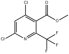 3-Pyridinecarboxylic acid, 4,6-dichloro-2-(trifluoromethyl)-, methyl ester Struktur