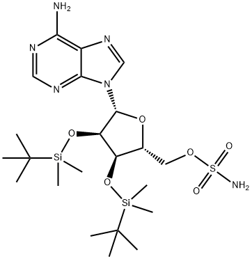 Adenosine, 2',3'-bis-O-[(1,1-dimethylethyl)dimethylsilyl]-, 5'-sulfamate Struktur