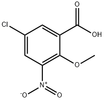 5-Chloro-2-methoxy-3-nitro-benzoic acid Struktur