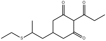 (2-PROPIONYL-5-((2-ETHYLTHIO)PROPYL)-CYCLOHEXANE-1,3-DIONE Struktur