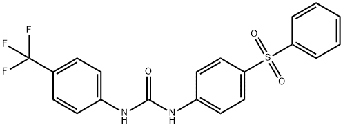 N-[4-(Phenylsulfonyl)phenyl]-N'-[4-(trifluoromethyl)phenyl]urea Struktur