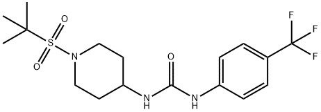 1-(1-(tert-Butylsulfonyl)piperidin-4-yl)-3-(4-(trifluoromethyl)phenyl)urea Struktur