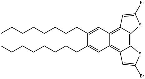 2,9-Dibromo-5,6-dioctylnaphtho[2,1-b:3,4-b']dithiophene Struktur