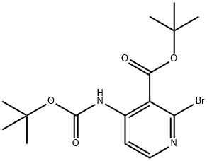 3-Pyridinecarboxylic acid, 2-bromo-4-[[(1,1-dimethylethoxy)carbonyl]amino]-, 1,1-dimethylethyl ester Struktur