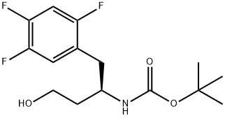 Carbamic acid, N-[(1R)-3-hydroxy-1-[(2,4,5-trifluorophenyl)methyl]propyl]-, 1,1-dimethylethyl ester Struktur