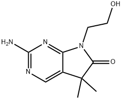 2-amino-7-(2-hydroxyethyl)-5,5-dimethyl-6-pyrrolo[2,3-d]pyrimidinone Struktur