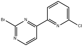 Pyrimidine, 2-bromo-4-(6-chloro-2-pyridinyl)- Struktur