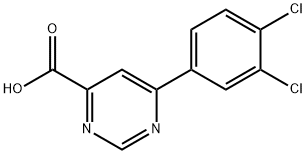 4-Pyrimidinecarboxylic acid, 6-(3,4-dichlorophenyl)- Struktur