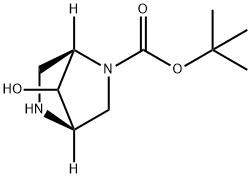 2,5-Diazabicyclo[2.2.1]heptane-2-carboxylic acid, 7-hydroxy-, 1,1-dimethylethyl ester, (1R,4R)- Struktur