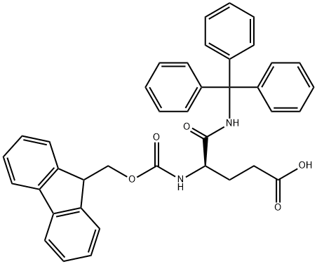 Pentanoic acid, 4-[[(9H-fluoren-9-ylmethoxy)carbonyl]amino]-5-oxo-5-[(triphenylmethyl)amino]-, (4R)- Struktur