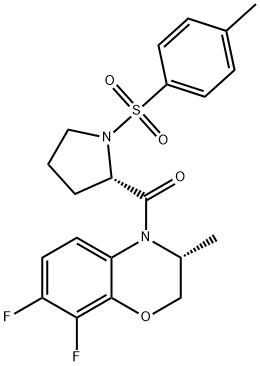 (S)-7,8-difluoro-3-methyl-4-(tosyl-L-prolyl)-3,4-dihydro-2H-benzo[b][1,4]oxazine Struktur