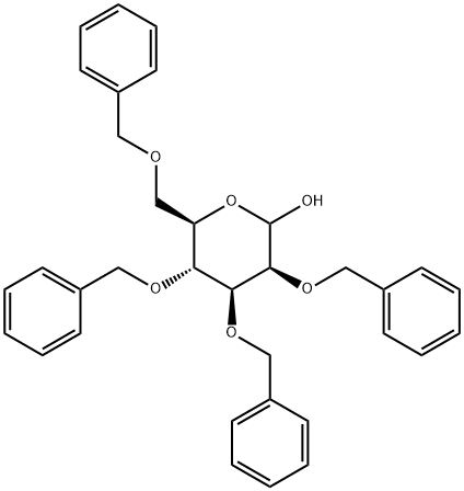 (3S,4S,5R,6R)-3,4,5-tris(Benzyloxy)-6-((benzyloxy)methyl)tetrahydro-2H-pyran-2-ol Struktur