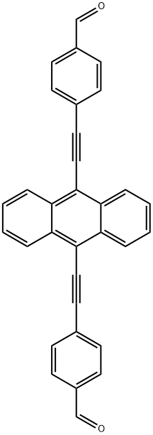 4,4'-(anthracene-9,10-diylbis(ethyne-2,1-diyl))dibenzaldehyde Struktur