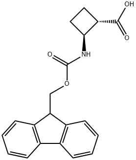 Cyclobutanecarboxylic acid, 2-[[(9H-fluoren-9-ylmethoxy)carbonyl]amino]-, (1S,2S)- Struktur