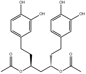 1,7-Bis(3,4-dihydroxyphenyl)
heptane-3,5-diyl diacetate Struktur