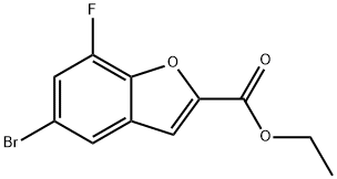 5-Bromo-7-fluoro-benzofuran-2-carboxylic acid ethyl ester Struktur