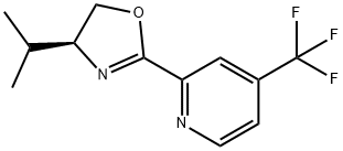 Pyridine, 2-[(4S)-4,5-dihydro-4-(1-methylethyl)-2-oxazolyl]-4-(trifluoromethyl)- Struktur