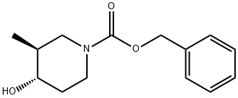 1-Piperidinecarboxylic acid, 4-hydroxy-3-methyl-, phenylmethyl ester, (3S,4S)- Struktur