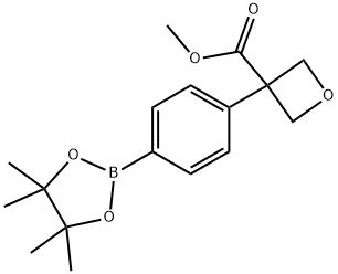 3-Oxetanecarboxylic acid, 3-[4-(4,4,5,5-tetramethyl-1,3,2-dioxaborolan-2-yl)phenyl]-, methyl ester Struktur