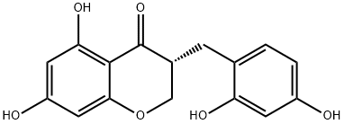 4H-1-Benzopyran-4-one, 3-[(2,4-dihydroxyphenyl)methyl]-2,3-dihydro-5,7-dihydroxy-, (3R)- Struktur