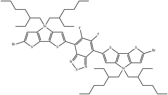 4,7-Bis(6-bromo-4,4-bis(2-ethylhexyl)-4H-silolo[3,2-b:4,5-b']dithiophen-2-yl)-5,6-difluorobenzo[c][1,2,5]thiadiazole Struktur