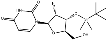 3'-O-(t-Butyldimethylsilyl)-2'-deoxy-2'-fluorouridine Struktur