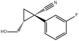 Cyclopropanecarbonitrile, 1-(3-fluorophenyl)-2-(hydroxymethyl)-, (1S,2R)- Struktur