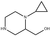 2-Piperazinemethanol, 1-cyclopropyl- Struktur