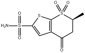 4H-Thieno[2,3-b]thiopyran-2-sulfonamide, 5,6-dihydro-6-methyl-4-oxo-, 7,7-dioxide, (S)- (9CI)