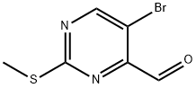 4-Pyrimidinecarboxaldehyde, 5-bromo-2-(methylthio)- Struktur