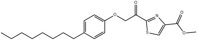 4-Thiazolecarboxylic acid, 2-[2-(4-octylphenoxy)acetyl]-, methyl ester Struktur